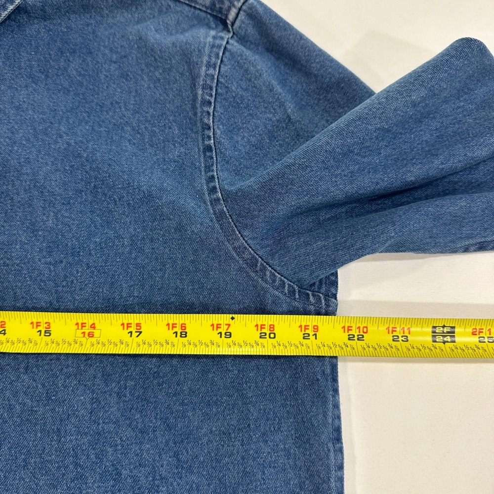 Larsson & Co Freddie Denim Shirt Mens Small Blue Long Sleeve Button Down Cotton - Picture 9 of 10